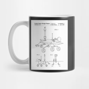 Nasa Mars Rover Patent - Mars Exploration Rover Art - Black And White Mug